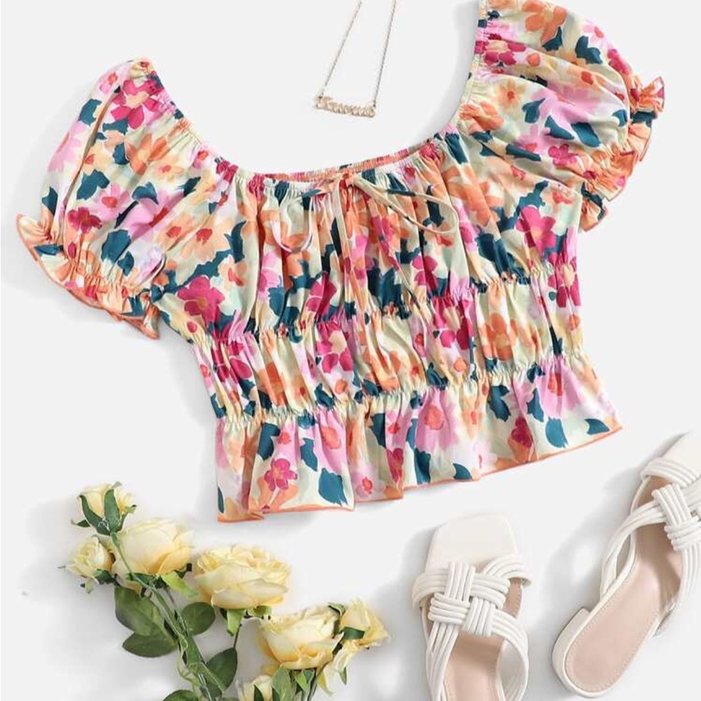 Floral Multicolor Women's Top